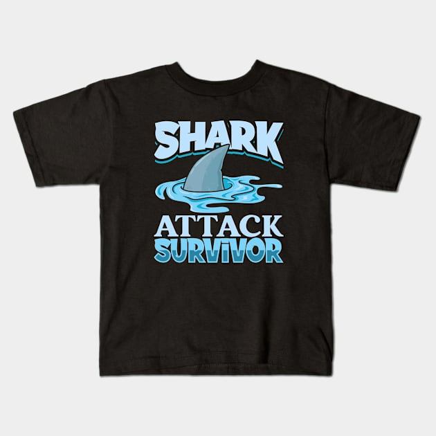 Shark attack survivor Kids T-Shirt by Modern Medieval Design